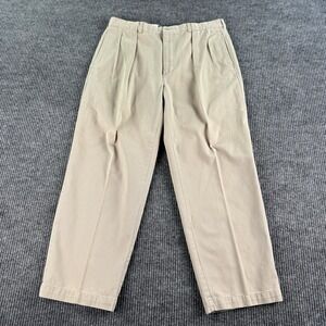Vintage Polo Ralph Lauren Pants Men 38x30 Beige Cotton Pleated Andrew Chino